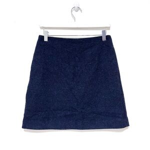 Uniqlo Navy Blue Wool Blend A-Line Mini Skirt Size 2